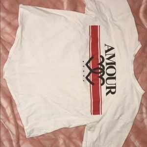 White Amour shirt from Charlotte Russe.